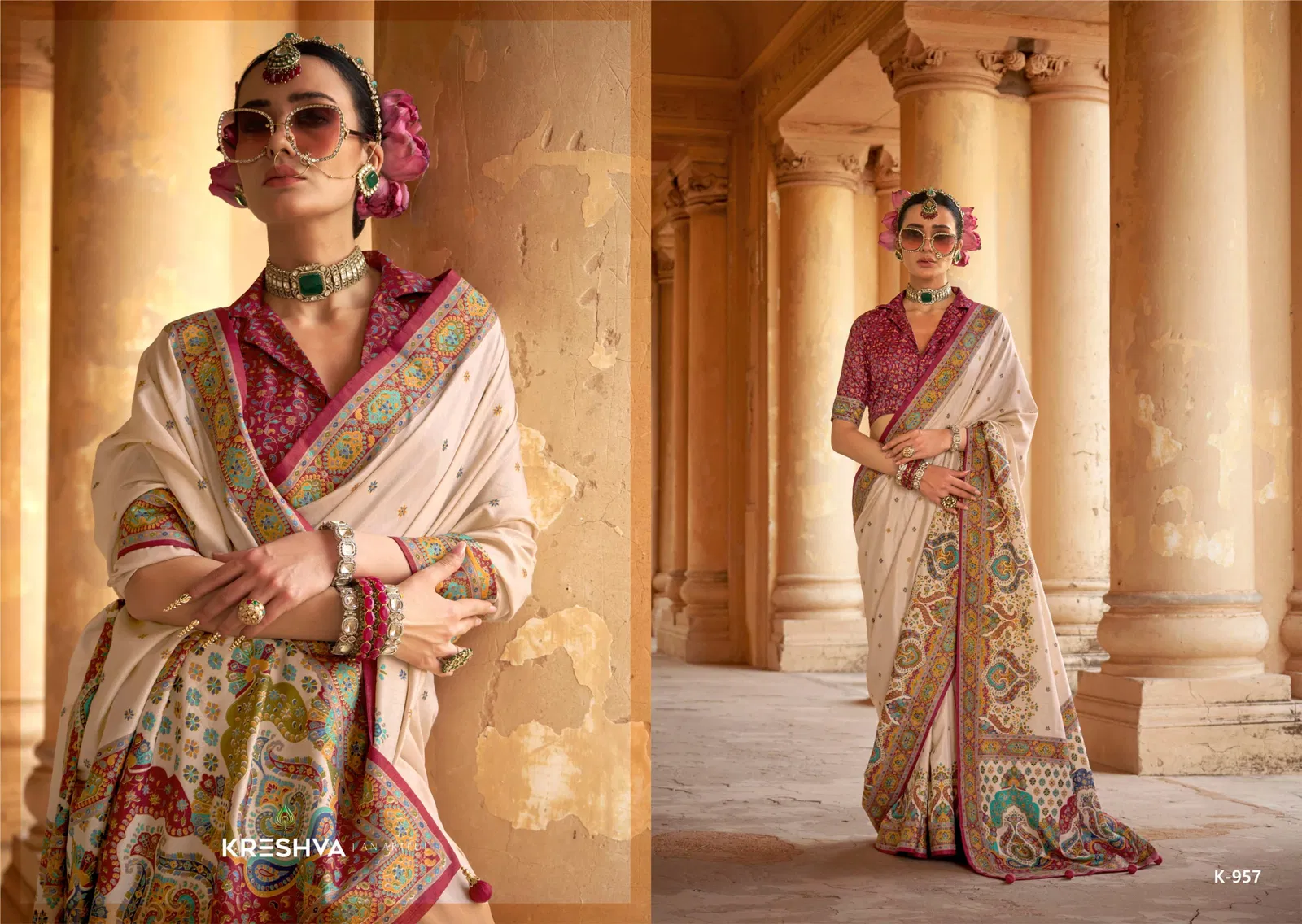 Sugandha By Kreshva P V Silk Wedding Wear Saree Suppliers In India